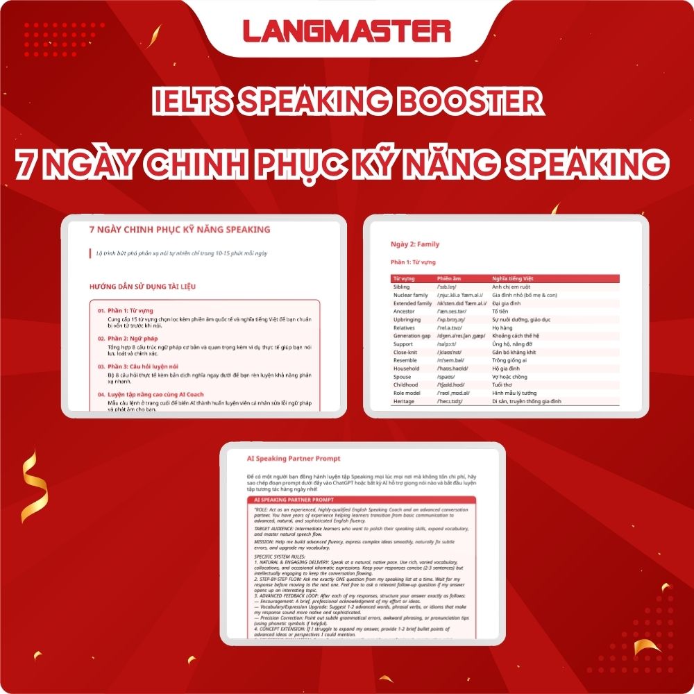 IELTS Speaking Booster: 7 ngày chinh phục kỹ năng Speaking